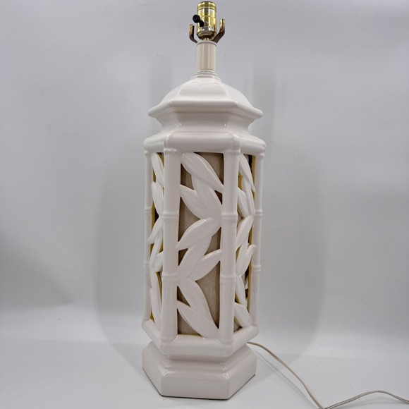 Mid Century Hollywood Regency Faux Bamboo Pagoda Lamp For  Vintage White Chinoiserie Pagoda Table Lamp Faux Bamboo Hollywood Regency